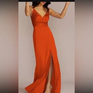 Bridesmaid Dress-Formal Dress Cowl Back David's Bridal Style F20546 sienna size2